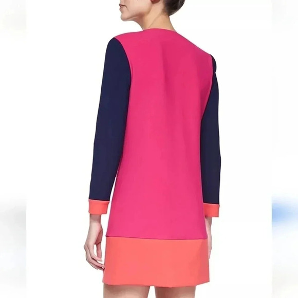 Diane Von Furstenberg Colorblock Pattern Mini Dress - Picture 3 of 8